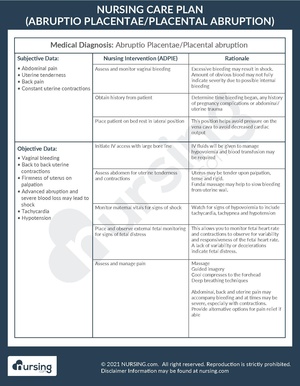 Example Care Plan Abruptio Placentae - Placental abruption.pdf
